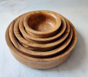 Set of 5 Hand Carved Acacia Wood Bowls for Decorative Use for Wood Crafts Wooden Boxes <b>Wall</b> <b>Signs</b> - Product Image 1