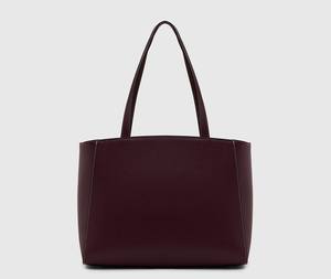 Sac fourre-tout vintage en cuir bordeaux pour femme, grand sac à bandoulière pour le travail, sacoche pour ordinateur portable, sac à main professionnel avec fermeture éclair, deux compartiments - Product Image 3
