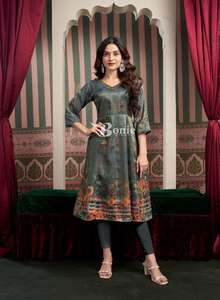 New Collection Digital Jecquard Print <b>Kurti</b> for Women Regular Wear <b>Kurti</b> Set Available at Bulk Quantity for Wholesale - Product Image 6
