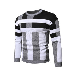 Pull en laine mélangée pour homme, tendance, confortable, coupe ajustée, pull en tricot doux en coton - Product Image 3