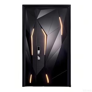 Puerta de Seguridad Principal Comercial de Aluminio Fundido Tallado Posmoderno, Venta Directa de Fábrica, con Prevención de Incendios para Supermercados y Casas de Campo - Product Image 3