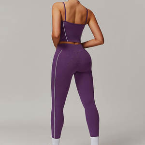 Vente flash Nouveau design Ensemble de yoga respirant pour femmes Prix bas Service OEM Séchage rapide Ensemble de yoga léger pour femmes - Product Image 6