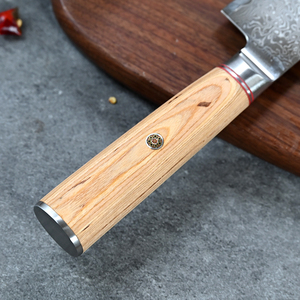 2025 venta al por mayor personalizado de alta calidad profesional OEM servicio DOM cuchillo de cocina de acero de Damasco con mango de madera de color - Product Image 6