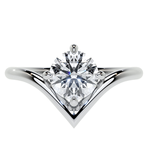 แหวนทรงบากรูปตัววีมีทรงกลม VVS Moissanite เพชรเครื่องประดับเพชรสำหรับโอกาสคริสต์มาส - Product Image 2