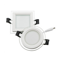 Plafonnier LED carré encastré ultra-plat en aluminium et verre, dimmable 6000K, 6-30W, pour maison et bureau
