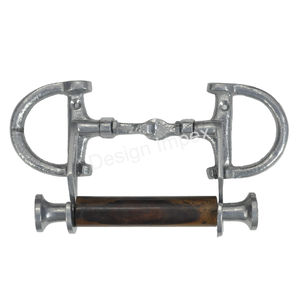 Portarrollos de papel higiénico de aluminio fundido con acabado plateado en estilos de estribo de caballo - Product Image 2