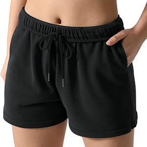 Pantalones cortos casuales para mujer 100% algodón polar sudor pantalones cortos para correr entrenamiento y correr precio barato señoras pantalones cortos de gimnasio para niñas - Product Image 1