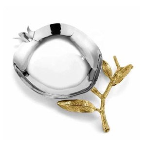 Plato para servir de acero inoxidable y latón texturizado a mano con diseño de mariposa, Ideal para aperitivos, ensaladas, regalos y uso doméstico - Product Image 3