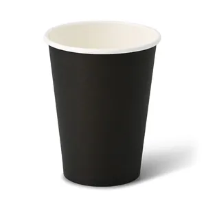 Eco-Conscious And Food-Safe 12Oz 300Ml Ø 90 mm Black Single Wall Bio Coated Large Hot Beverage Paper Cups - 1000 pcs/carton - Product Image 2
