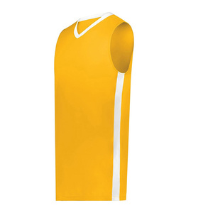 เสื้อบาสเก็ตบอลสีเหลืองแบบกำหนดเองปี 2025 ขายส่งชุดทีมแบบกำหนดเอง สไตล์ลำลอง ผ้าถักทอ ไซส์ใหญ่ เสื้อกล้ามผู้ชายราคาถูก - Product Image 3