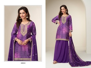 Fourniture en gros de porcelaine lourde traditionnelle Salwar Kameez avec un design de cou élégant et un Dupatta lourd disponible au prix d'exportation - Product Image 3