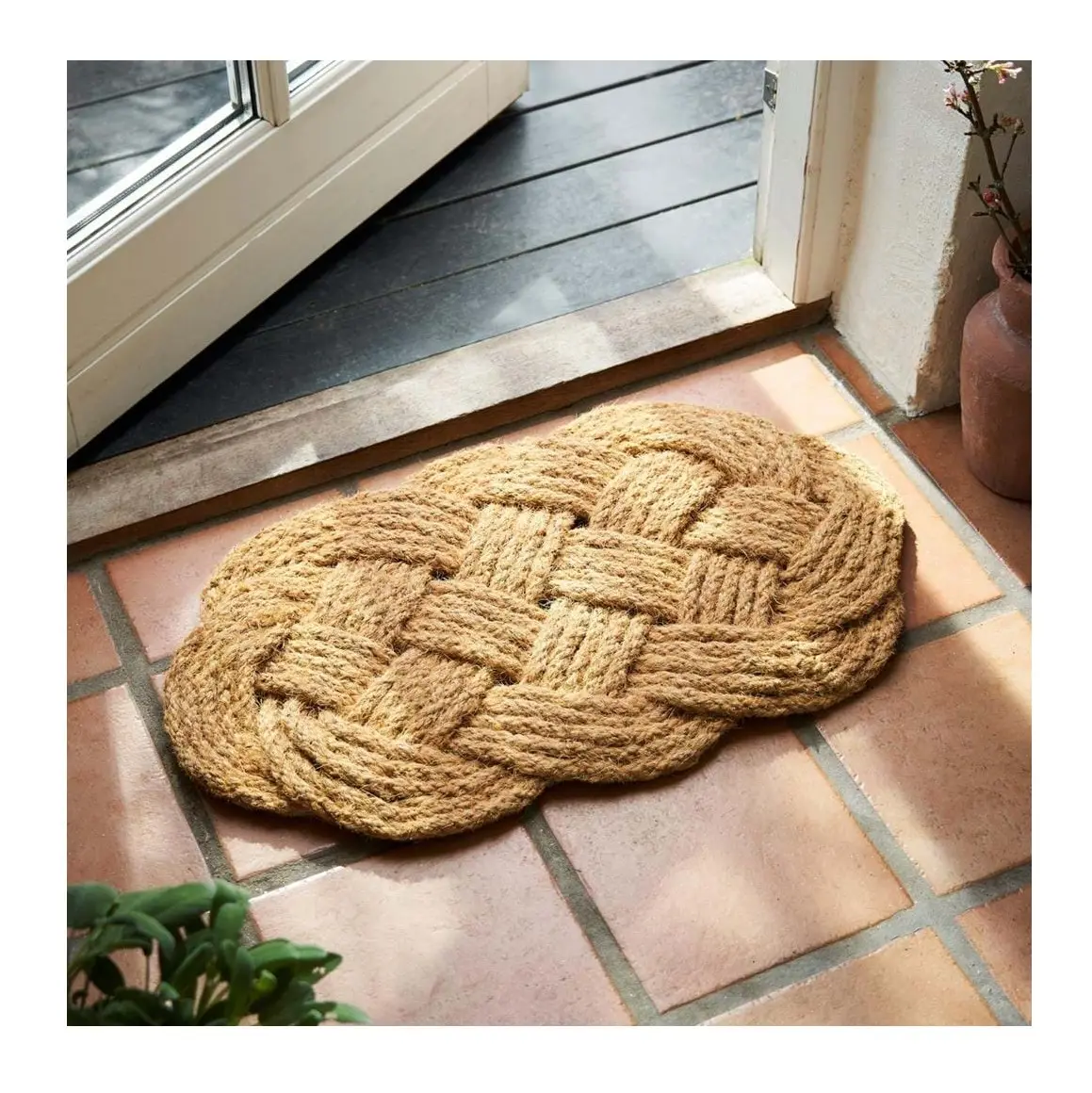 Natural blank simple anti bacteria non-slip coconut front door mat fiber coir door mats for home decor flexible MOQ
