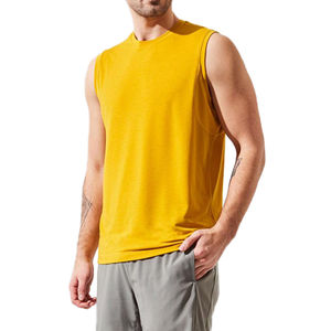 เสื้อกล้ามระบายอากาศได้ดีแห้งเร็วสำหรับผู้ชายเสื้อสแปนเด็กซ์ผ้าฝ้ายถักแขนกุดสำหรับออกกำลังกายกลางแจ้งยิมกีฬา - Product Image 4