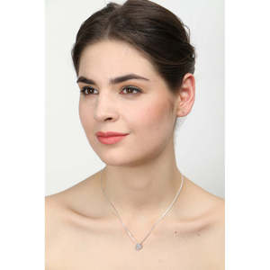 NOVAMART Fine Women's Girls' 925 Sterling Silver Rhodium Plated <b>Rope</b> Pendant <b>Chain</b> White Gold Rose Options Featuring Zircon Diam - Product Image 5