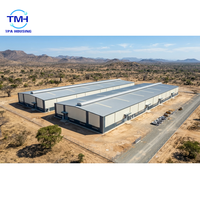 Atelier préfabriqué en structure métallique à double travée, charpente portique, entrepôt industriel, construction de bâtiment d'usine
