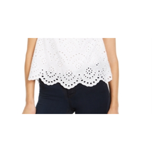 INC International Concepts Top da Donna Bianco con Maniche a Volant, Taglia Media, Ricamato e Lavorato a Maglia, per Ufficio, Autunnale - Product Image 3