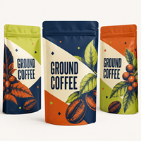 Sachet d'emballage pour grains de café de spécialité OEM avec fermeture éclair, sac Doypack personnalisé résistant à l'humidité
