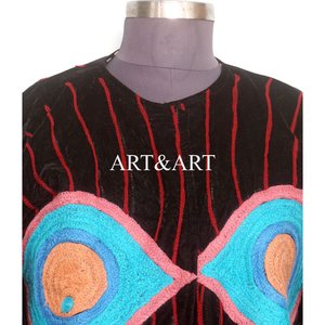 Veste d'hiver pour femme en velours brodé à la main, écologique, séchage rapide, rembourrage en coton, logo sur le devant, cadeau de demoiselle d'honneur pour - Product Image 3