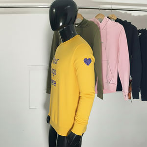 Sweat-shirt à capuche en molleton surdimensionné avec logo personnalisé, impression en relief, vente en gros, coton, col rond, délavé à l'acide, pour femmes - Product Image 2