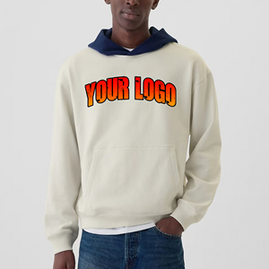 Recién llegado 2025 Logotipo serigrafiado personalizado 500gsm Peso pesado 100% Algodón Oversized Boxy Fit color block Sudadera con capucha para hombre - Product Image 6