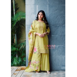 Suministro de cantidad al por mayor, viscosa de alta calidad, seda a fuego lento romana Sharara Salwar Kameez, sirvienta, los mejores precios, India Maruti - Product Image 1
