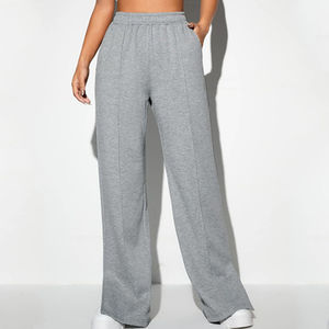 Pantalones de chándal holgados Logotipo personalizado Algodón Cordón Pantalones acampanados de Corte Lateral Pantalones de chándal para mujer - Product Image 3