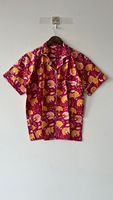 Ensemble de pyjama court en coton tissé imprimé numérique, motif floral bordeaux, vêtements de nuit pour femmes, pyjama d'hiver avec passepoil blanc, ODM, style bohème, pour la détente