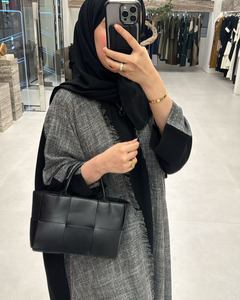 Abaya Larga Islámica de Lujo Estilo Dubai para Mujer, con Mangas con Volantes, Antiarrugas, Hecha a Mano, de Seda, para Ocasiones de Oración, para Todas las Temporadas - Product Image 4