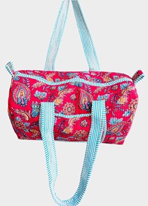 Sac de voyage en coton rose à motif paisley, grande capacité, sac de sport, sac fourre-tout - Product Image 3