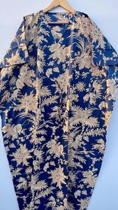 Caftan à fleurs indiennes en coton fait à la main longue robe Caftan pour les mamans couverture de plage et vêtements de nuit décontracté Maxi caftan robe - Product Image 3