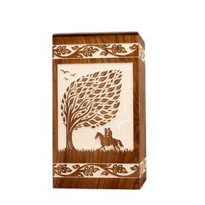Rosewood Urn <b>Box</b> with Horse Design <b>Wooden</b> Cremation Urn <b>Memorial</b> Keepsake Decorative Cremation Urn for Ashes - Product Image 2