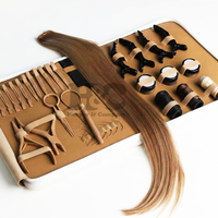 HOOPER COMPANY Kit professionnel de pinces à extensions de cheveux en acier inoxydable, clips, aiguilles en forme de C, micro-perles, couleur personnalisée