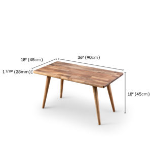 Table basse en noyer Style moderne du milieu du siècle Table basse rectangulaire en bois de noyer massif Meubles de salon Look classique - Product Image 6