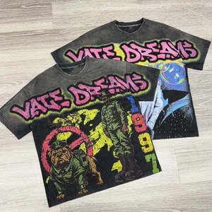 Camiseta de Hombre de Talla Americana, de Alta Calidad, Lavada al Ácido, 100% Algodón, Transpirable, Holgada, Ecológica, de Secado Rápido, de Manga Corta - Product Image 2