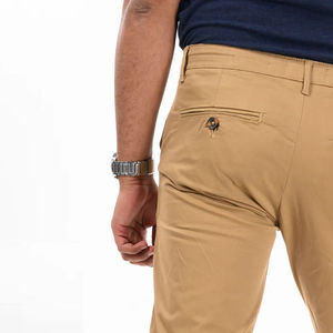 Vente en gros de pantalons d'affaires vierges kaki pour hommes pantalon décontracté en coton kaki spandex chino pantalons pour hommes kaki personnalisé OEM - Product Image 4