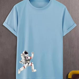 Camisetas deportivas con impresión personalizada, camisetas lisas 100% de algodón de manga corta para verano, cómodas camisetas lisas con cuello redondo - Product Image 1