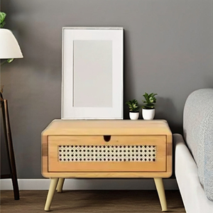 Table de chevet nordique moderne en bois écologique faite à la main avec tiroir de rangement mural design flottant pour chambre à coucher meubles de maison - Product Image 1