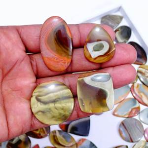 Belle pierre précieuse en vrac de jaspe polychrome naturel en gros mélange de forme et de taille Cabochon pierre précieuse en vrac pour la fabrication de bijoux - Product Image 2