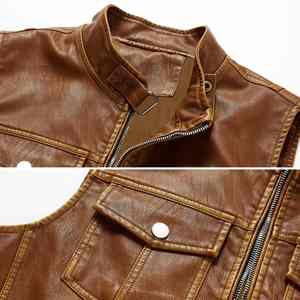 Chaleco de cuero genuino personalizable de alta calidad para hombre, diseño de moda de motorista elegante, chaleco transpirable de alta calidad para hombre - Product Image 5