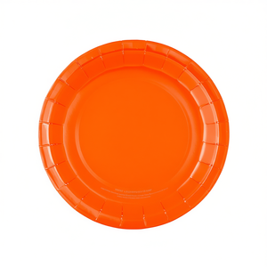 Platos de Papel Naranja para Fiesta, 23 cm, Desechables, Paquete de 12 Unidades - Product Image 2