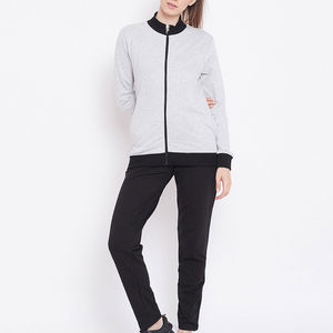 Nuevo estilo cintura elástica Sexy cremallera chándales para mujeres personalizado gota hombro moda entrenamiento transpirable chándal - Product Image 1