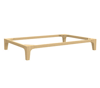 Chaise robuste en bois de caoutchouc massif, design moderne, siège individuel renforcé, structure rail-à-pied pour hôtel, chambre, appartement