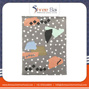 Qualité supérieure Logo personnalisé Tapis imprimés en coton brodé Fabricant indien de gros pour le bureau et le salon - Product Image 4