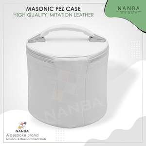 Étui de luxe pour fez maçonnique en similicuir, boîte de rangement et de présentation pour casquettes maçonniques, blanc - Product Image 3