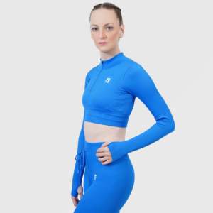 Top Deportivo Corto Azul con Nervaduras, Talla XL, Sujetador Deportivo Ajustable, Acolchado, Suave, para Yoga, con Estampado, Spandex, Ropa Deportiva - Product Image 4