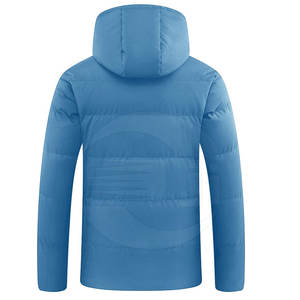 Veste matelassée d'hiver style rue pour hommes Manteau épais à capuche de haute qualité Col montant Tissu de toile chaude Service OEM Fini - Product Image 2