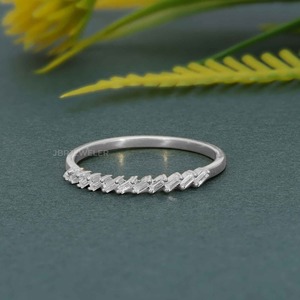 Popular Style IGI Certified VVS <b>Emerald</b> Lab Grown Diamond 14k Solid Gold Half Eternity Wedding <b>Band</b> <b>Ring</b> Fine Fashion Jewelry - Product Image 2