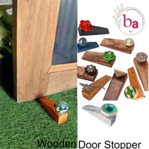 Butoir de porte en bois avec boutons en céramique - Product Image 3