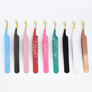 Professional 45 Degree Volume Lash Tweezers Fine Point Stainless Steel Fiber Tip Tweezers for Eyelash Extension Custom Logo - Product Image 6