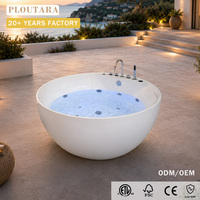 Baignoire Balboa autoportante Ploutara en acrylique avec hydromassage intégré, douchette à main et fonction spa premium